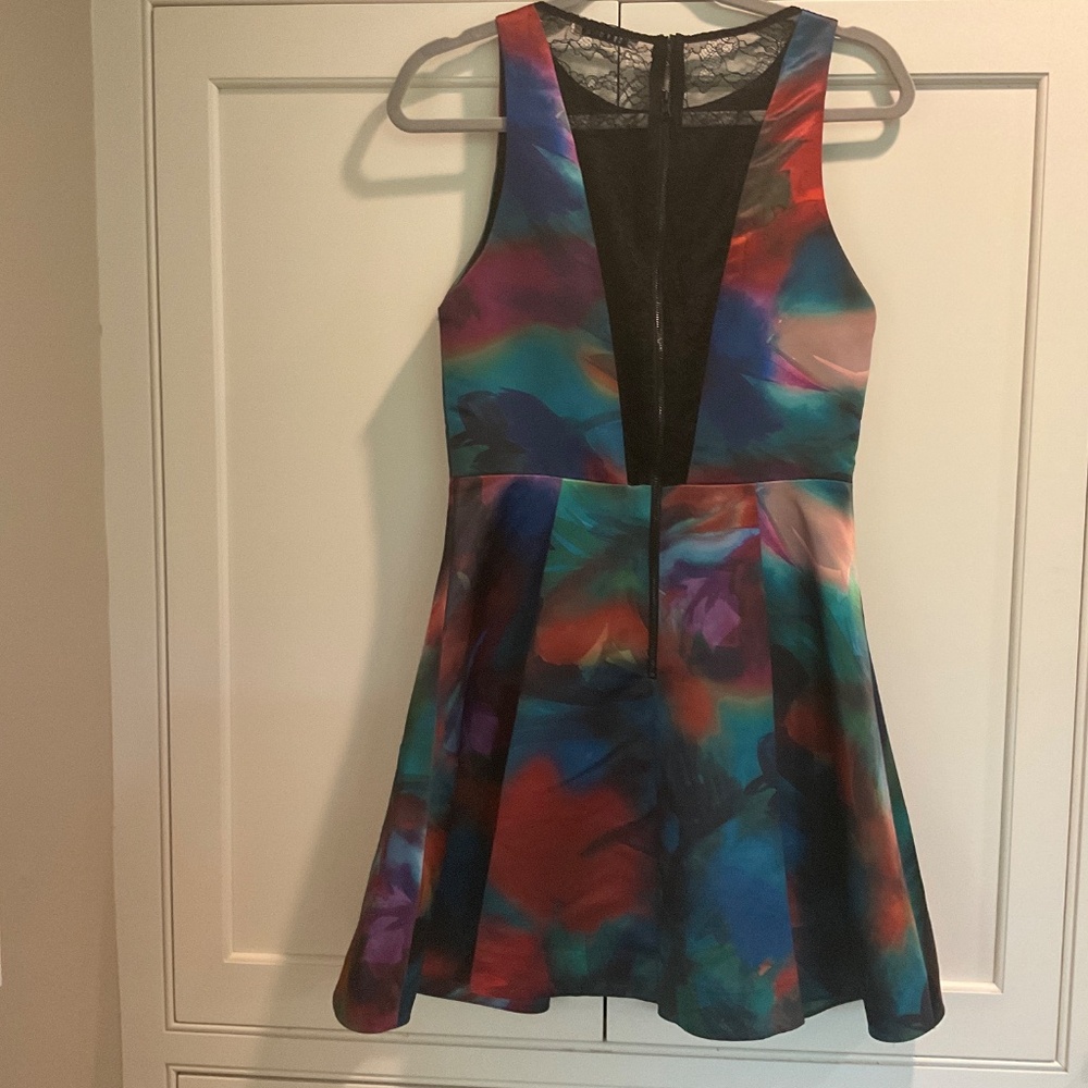 Alice & Olivia A-line Watercolor Dress Size 8 - Picture 2 of 6